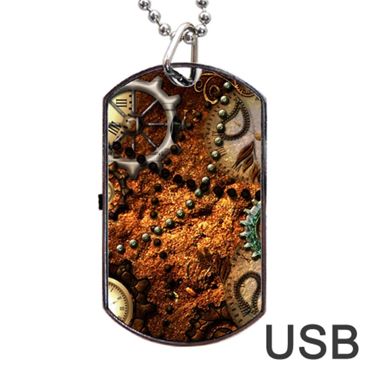 Steampunk In Noble Design Dog Tag USB Flash (Two Sides) 