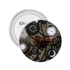 Steampunk With Clocks And Gears And Heart 2 25  Buttons