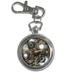 Steampunk With Clocks And Gears And Heart Key Chain Watches