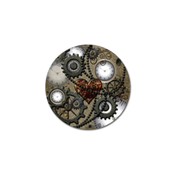 Steampunk With Clocks And Gears And Heart Golf Ball Marker (4 pack)