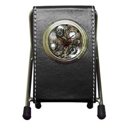 Steampunk With Clocks And Gears And Heart Pen Holder Desk Clocks