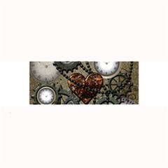 Steampunk With Clocks And Gears And Heart Large Bar Mats