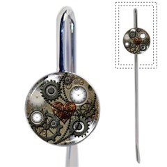 Steampunk With Clocks And Gears And Heart Book Mark