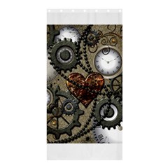 Steampunk With Clocks And Gears And Heart Shower Curtain 36  X 72  (stall) 