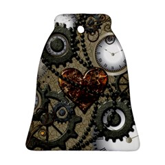 Steampunk With Clocks And Gears And Heart Ornament (bell) 