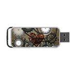 Steampunk With Clocks And Gears And Heart Portable USB Flash (Two Sides) Front