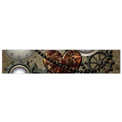 Steampunk With Clocks And Gears And Heart Flano Scarf (small) 