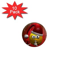 Funny Christmas Smiley 1  Mini Magnet (10 pack) 