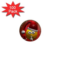 Funny Christmas Smiley 1  Mini Magnets (100 pack) 