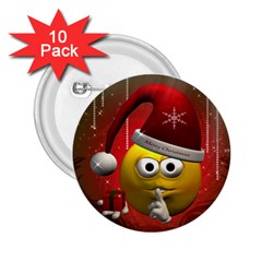 Funny Christmas Smiley 2.25  Buttons (10 pack) 