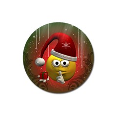 Funny Christmas Smiley Magnet 3  (round) by FantasyWorld7