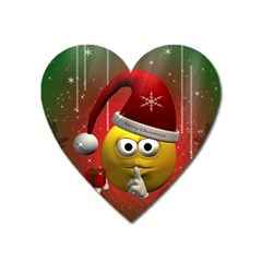 Funny Christmas Smiley Heart Magnet