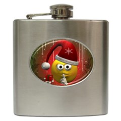 Funny Christmas Smiley Hip Flask (6 Oz)