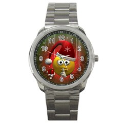 Funny Christmas Smiley Sport Metal Watches