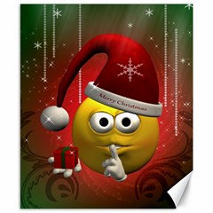 Funny Christmas Smiley Canvas 8  X 10 