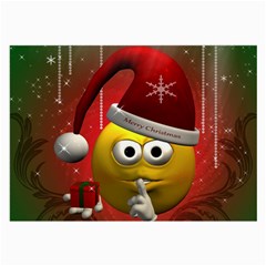 Funny Christmas Smiley Large Glasses Cloth by FantasyWorld7