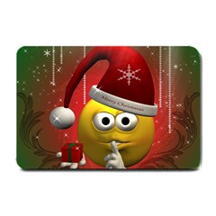 Funny Christmas Smiley Small Doormat  by FantasyWorld7