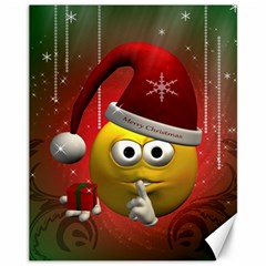 Funny Christmas Smiley Canvas 11  x 14  