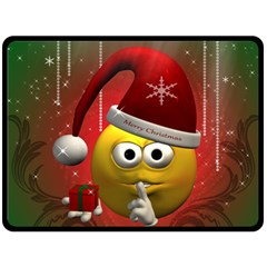 Funny Christmas Smiley Fleece Blanket (Large) 