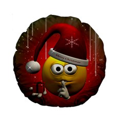 Funny Christmas Smiley Standard 15  Premium Round Cushions