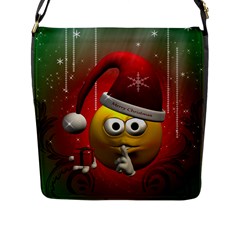 Funny Christmas Smiley Flap Messenger Bag (L) 