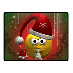 Funny Christmas Smiley Double Sided Fleece Blanket (small) 