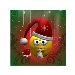 Funny Christmas Smiley Small Satin Scarf (Square) 