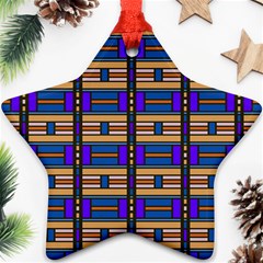 Rectangles And Stripes Pattern Ornament (star)