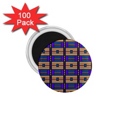 Rectangles And Stripes Pattern 1 75  Magnet (100 Pack) 