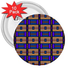 Rectangles And Stripes Pattern 3  Button (10 Pack) by LalyLauraFLM