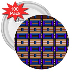 Rectangles And Stripes Pattern 3  Button (100 Pack)