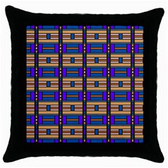 Rectangles And Stripes Pattern Throw Pillow Case (black)