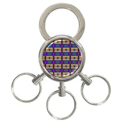 Rectangles And Stripes Pattern 3-ring Key Chain