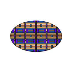 Rectangles And Stripes Pattern Sticker (oval) by LalyLauraFLM