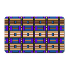 Rectangles And Stripes Pattern Magnet (rectangular) by LalyLauraFLM