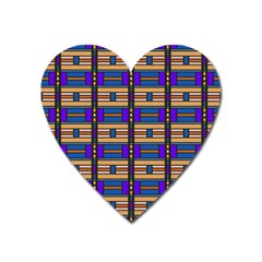 Rectangles And Stripes Pattern Magnet (heart)