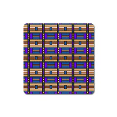 Rectangles And Stripes Pattern Magnet (square)