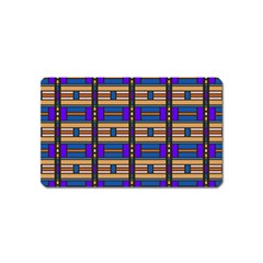 Rectangles And Stripes Pattern Magnet (name Card)