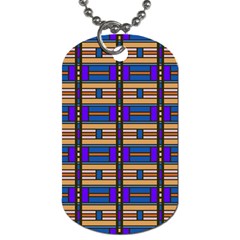 Rectangles And Stripes Pattern Dog Tag (one Side)