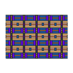 Rectangles And Stripes Pattern Sticker A4 (10 Pack) by LalyLauraFLM