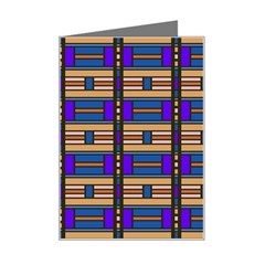 Rectangles And Stripes Pattern Mini Greeting Card