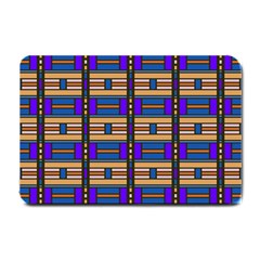 Rectangles And Stripes Pattern Small Doormat by LalyLauraFLM