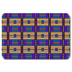 Rectangles And Stripes Pattern Large Doormat