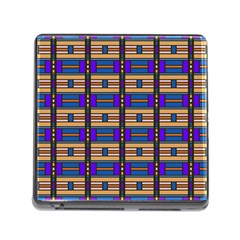 Rectangles And Stripes Pattern Memory Card Reader (square)