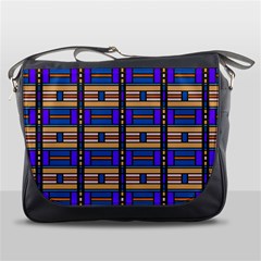 Rectangles And Stripes Pattern Messenger Bag by LalyLauraFLM