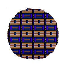 Rectangles And Stripes Pattern Standard 15  Premium Round Cushion 