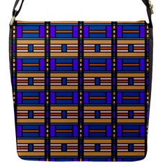 Rectangles And Stripes Pattern Flap Closure Messenger Bag (s)