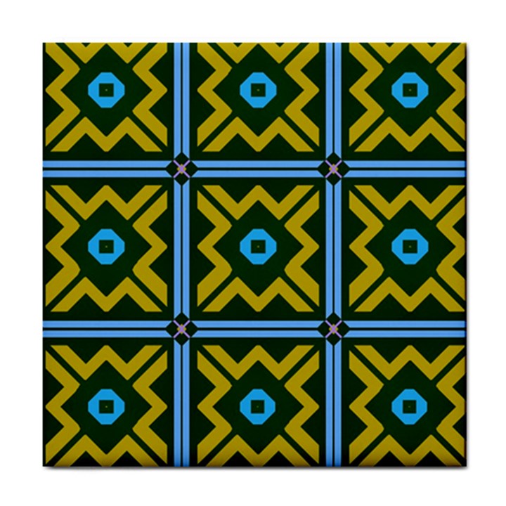 Rhombus in squares pattern Tile Coaster