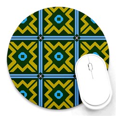 Rhombus In Squares Pattern Round Mousepad