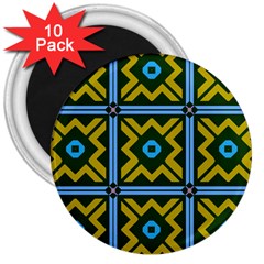 Rhombus In Squares Pattern 3  Magnet (10 Pack)